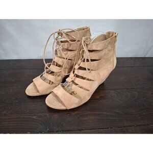 Sam Edelman Camel Santina Suede Gladiator Wedge Sandal/Pre-owned, Size 10M